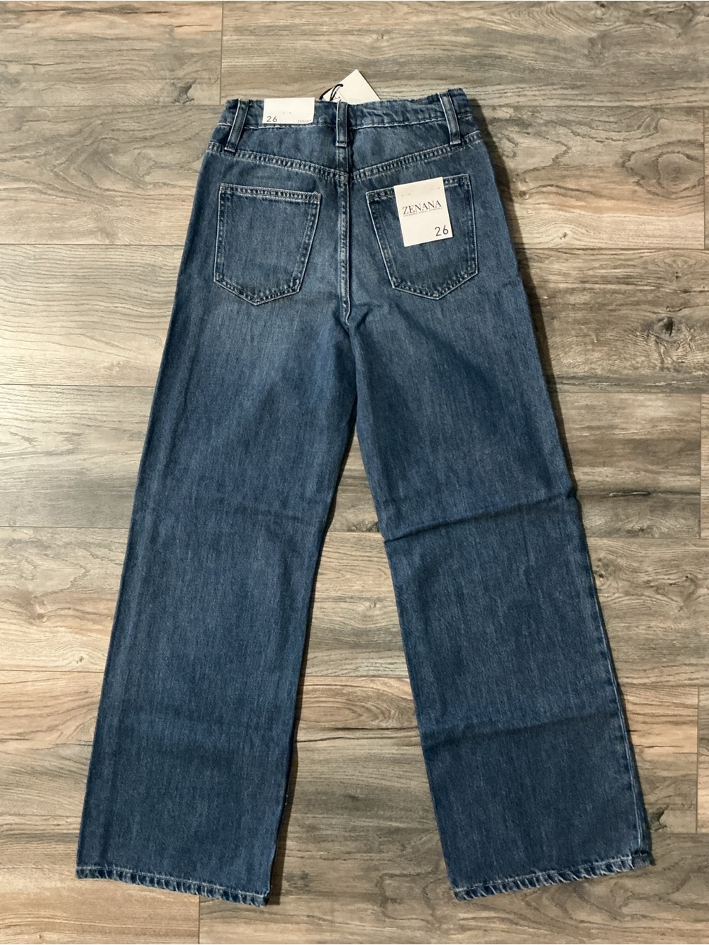 New! Zenana Wide Leg Blue Jeans - Classic Denim - Office Work Professional NWT - Picture 2 of 4